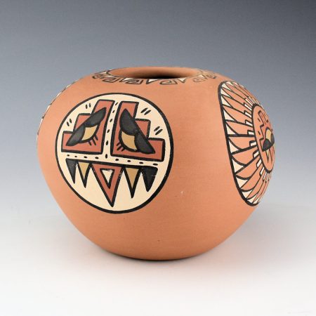 Vigil, Minnie - Polychrome Bowl with Feather and Cloud Medallions (1980's)