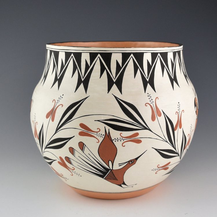 Garcia, Myron - "Parrot-Hummingbird-Buttefly" Jar (1990s)