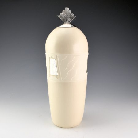 Alternative view of Duwyenie, Preston - 12" Tall Shifting Sand Jar with Silver Cloud Lid