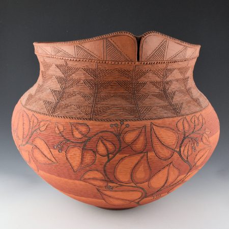 Alternative view of Zane Smith, Richard - "Leaves" Corrugated Jar (2007)
