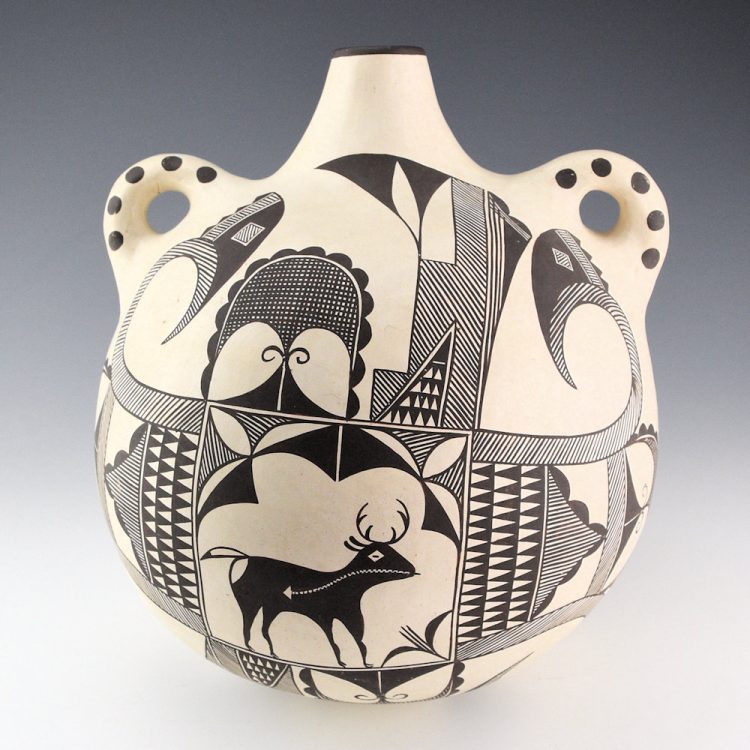 Aragon, Wanda - Large Canteen with Heartline Deer (1992)