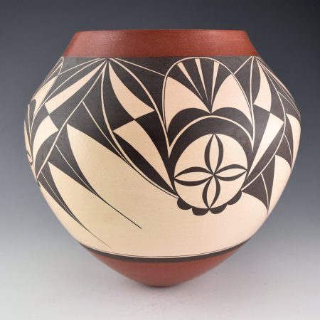 Alternative view of Lucas, Yvonne - 8" Tall Jar with Flowers and Red Rim