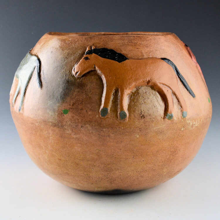 Manygoats, Betty - 8" Wide Bowl with Four Horses (1990s)