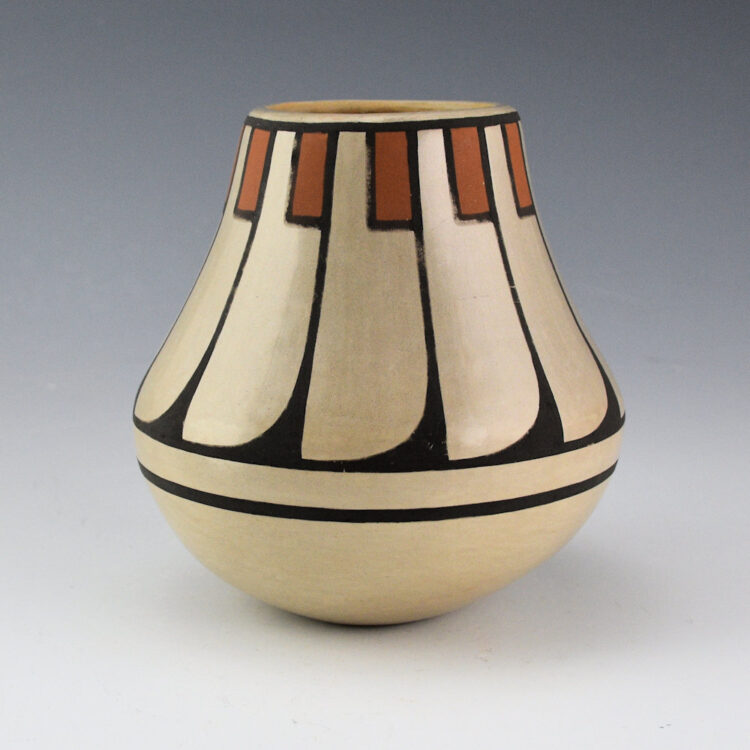 Blue Corn - Polychrome Jar with 12 Feathers (1970s)