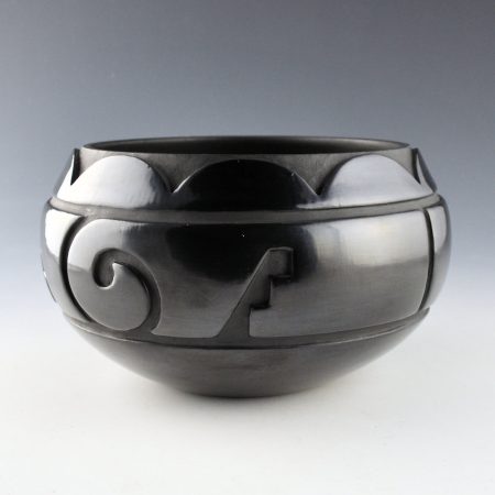 Whitegeese, Daryl  - Wide Bowl with Carved Cloud Rim and Cloud Designs