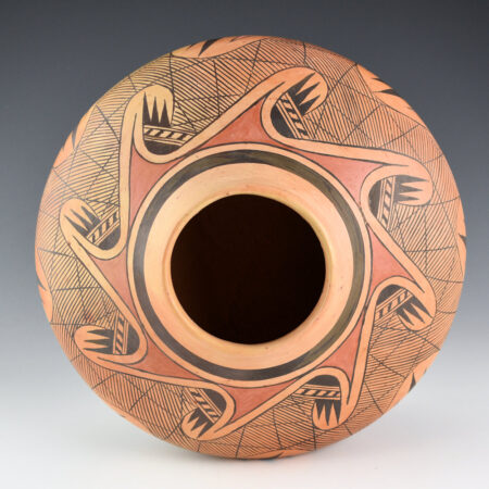 Alternative view of Nampeyo, Fannie - 9" Wide 16 Bird Wing Migration Pattern Jar (1970s)
