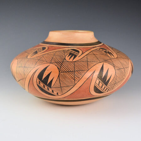 Nampeyo, Fannie - 9" Wide 16 Bird Wing Migration Pattern Jar (1970s)