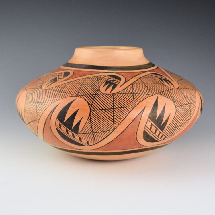 Nampeyo, Fannie - 9" Wide 16 Bird Wing Migration Pattern Jar (1970s)
