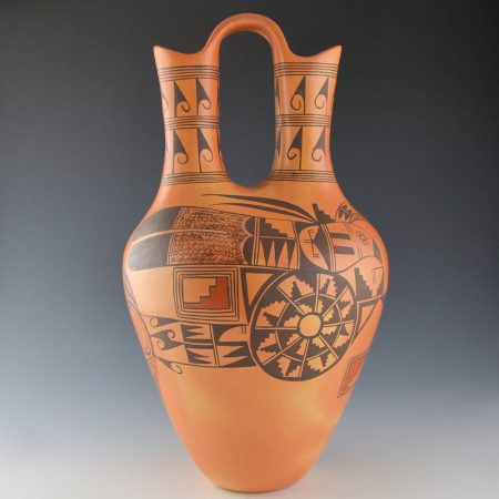 Alternative view of Sahme, Jean - 14" Tall Wedding Vase with Bird and Basket Design (1990s)
