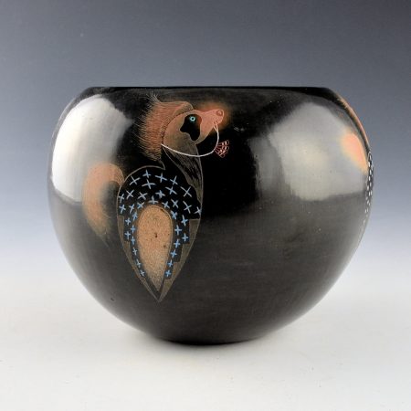 Baca, Joe - "Four Painted Ponies" Black and Sienna Bowl (2003)