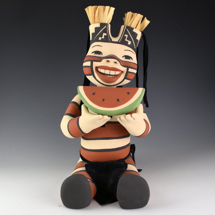 Wall, Kathleen -  Koshari Clay Figure with Watermelon (2 Pieces)
