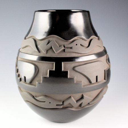 Naranjo, Madeline - 8" Tall "Bears and Water Serpents" Jar