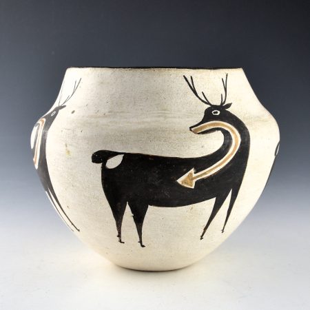 Alternative view of Chino, Marie Z. - Water Jar with Four Heartline Deer (1960s)