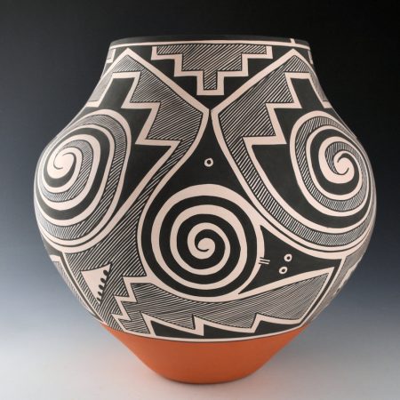 Sarracino, Myron - 11" Tall Water Jar with Tularosa Swirl Designs