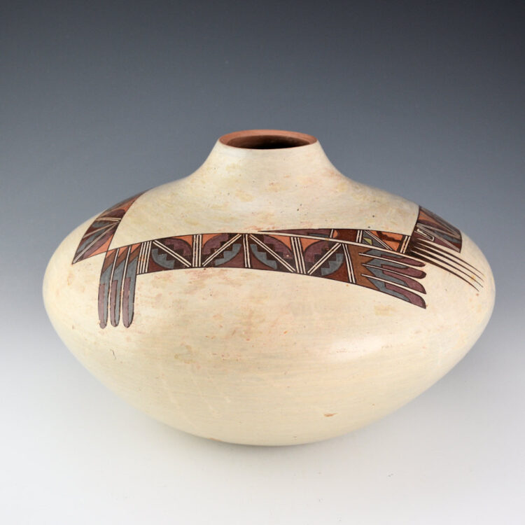Begaye, Nathan - Polychrome White Jar with Sikyatki Bird Wings (1993)