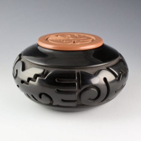 Alternative view of Youngblood, Nathan - Black Jar with Cloud Designs and Tan Lid