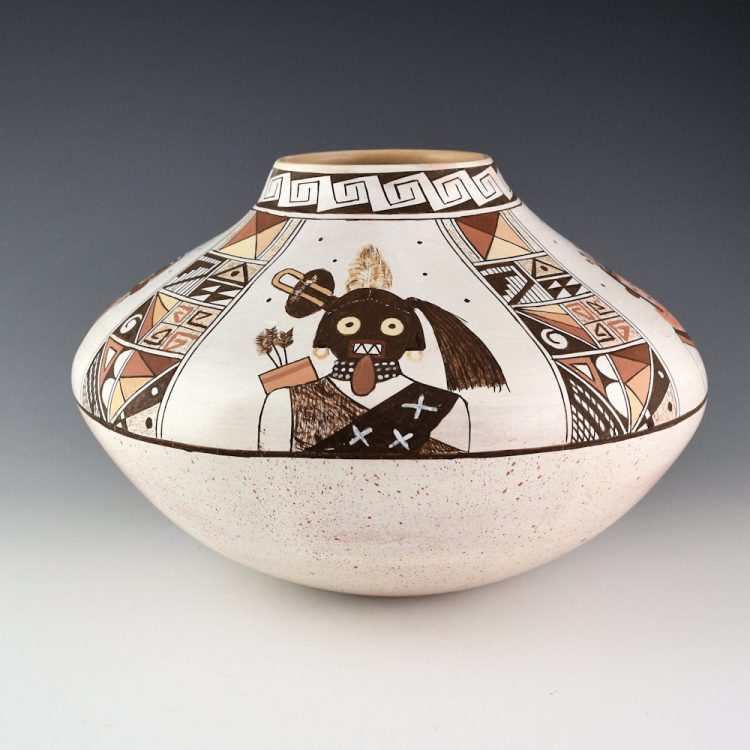 Naha, Rainy - Large Jar with Crow Mother, Warrior Maiden, Sokyok Whuti, and Grandmother Katsina