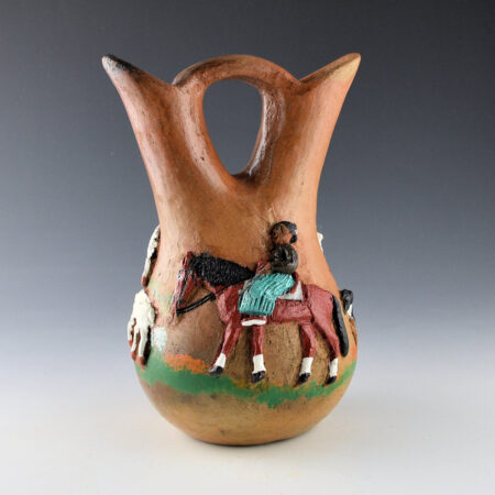 Claw, Silas and Bertha - Wedding Vase with Shepherdess, Five Sheep, and a Dog (1990s)