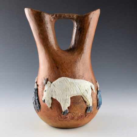 Claw, Silas and Bertha - Wedding Vase with Big Horn Sheep and Mountain Goat (1990s)