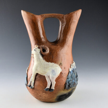 Alternative view of Claw, Silas and Bertha - Wedding Vase with Big Horn Sheep and Mountain Goat (1990s)