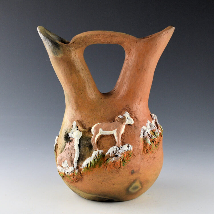 Claw, Silas and Bertha - Wedding Vase with Big Horn Sheep and Mountain Goats (1990s)