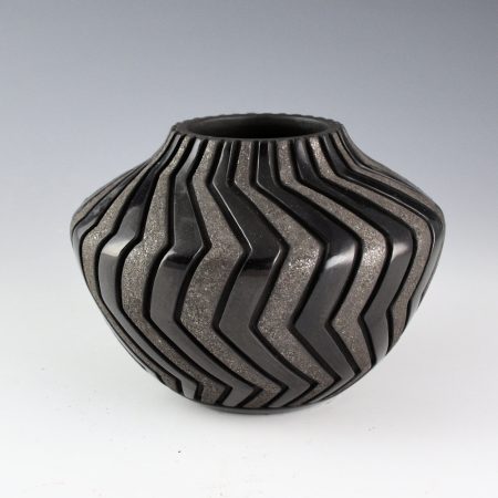 Alternative view of Tapia, Sue - "Lightning" Carved Jar with 32 Sections