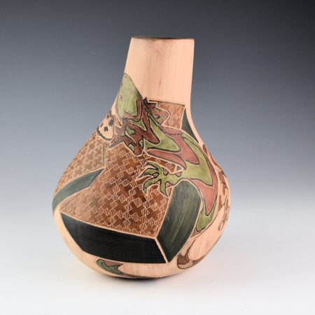 Alternative view of Folwell, Susan - "Lizards" Long Neck Gourd Jar