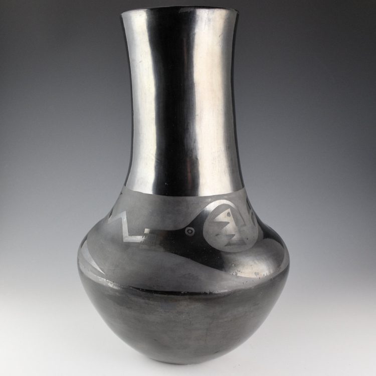 Roybal, Tonita - 14" Tall Long Neck Jar with Avanyu (1920's)