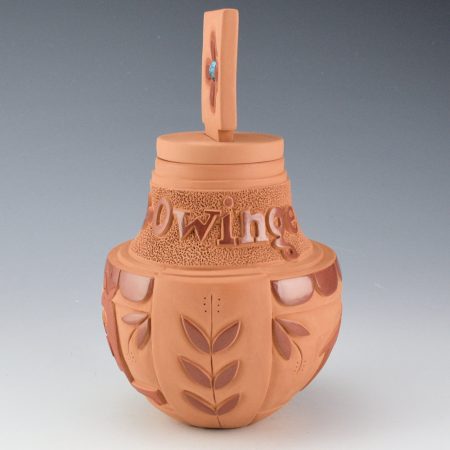Alternative view of Garcia, Tammy -"Singing Water, Wild Roses" Lidded Jar with Deer and Flowers