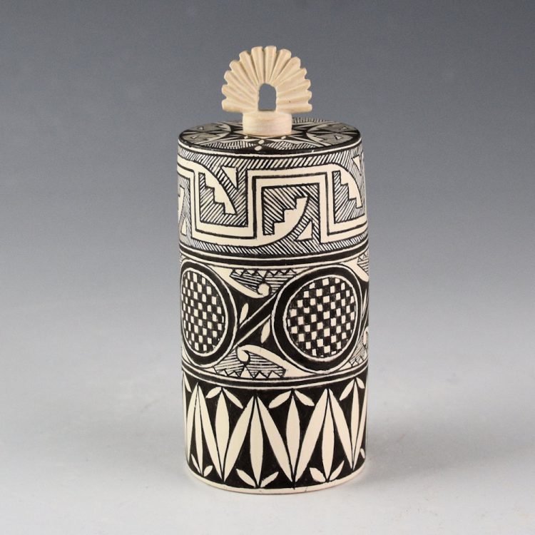 Natseway, Thomas - Tall Jar with Plant and Rain Designs