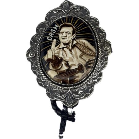 Arthur Lopez & Bernadette Marquez - "Johnny Cash" Bolo Tie (Wood/Sterling Sliver)
