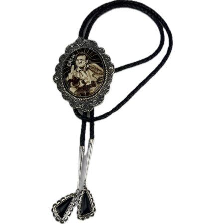 Alternative view of Arthur Lopez & Bernadette Marquez - "Johnny Cash" Bolo Tie (Wood/Sterling Sliver)