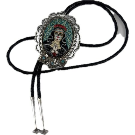 Alternative view of Arthur Lopez & Bernadette Marquez - "Muerte Azul" Bolo Tie (Wood/Sterling Sliver)