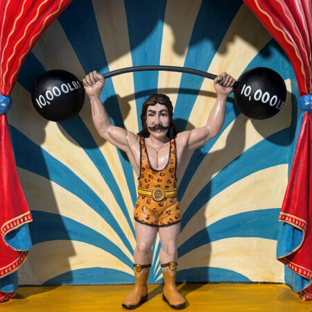 Alternative view of Arthur Lopez - "The Strong Man!  Samson", Wood Santos