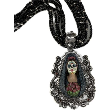 Arthur Lopez & Bernadette Marquez - "Bella Muerte" Necklace (Wood/Sterling Sliver)