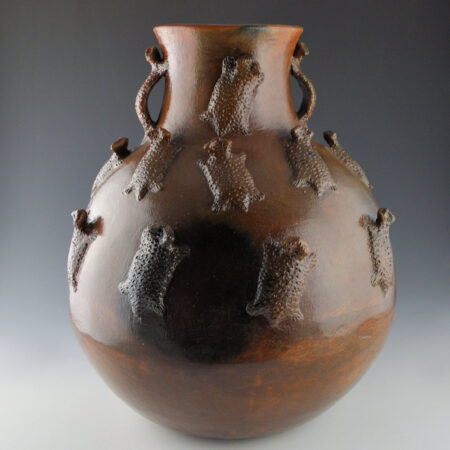 Alternative view of Manygoats, Betty -  14" Tall Water Jar with 21 Horned Lizards (1980s)