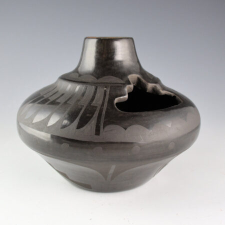 Dunlap, Carmelita - Water Jar with Feather Design and Terrace Cut-Out (1970s)