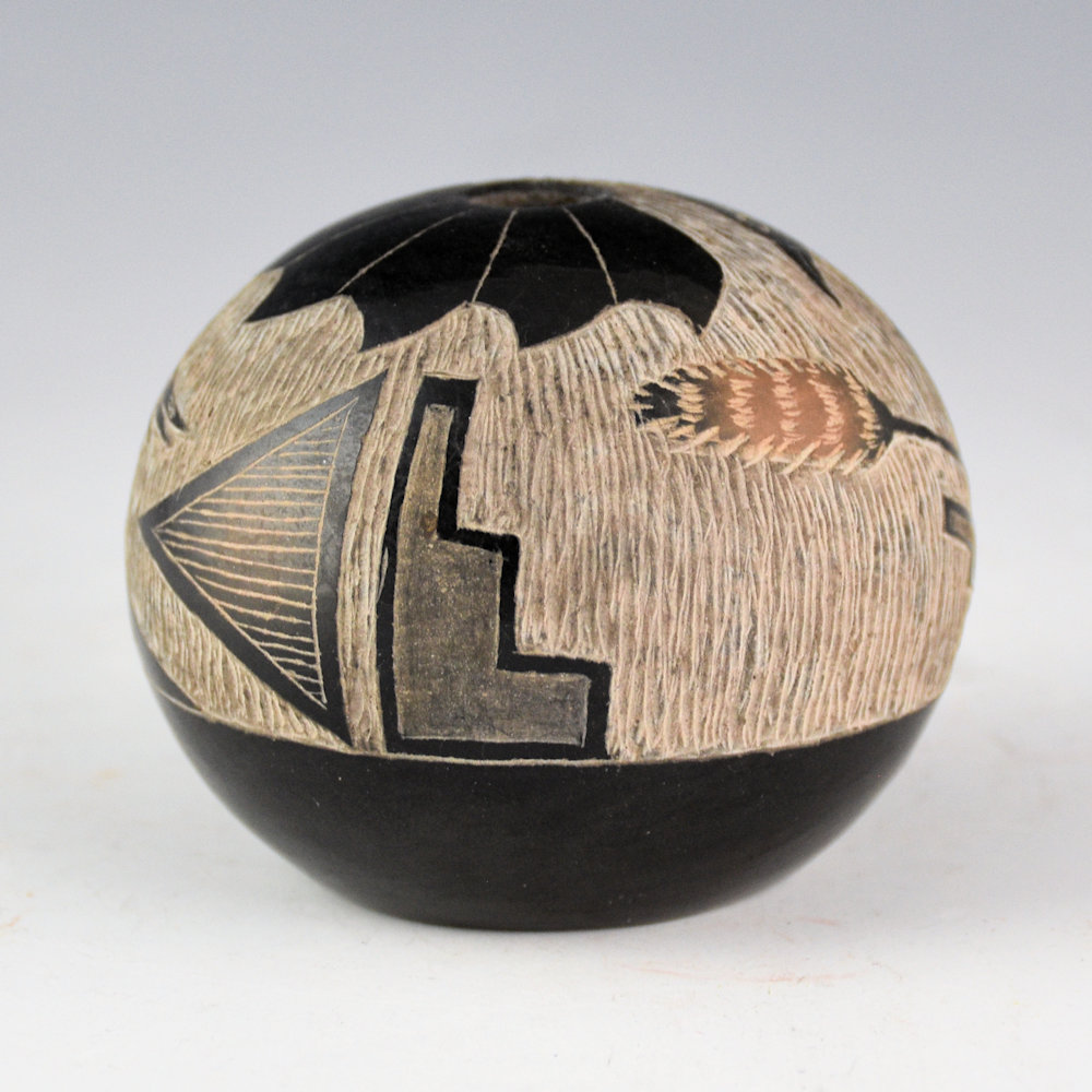 Moquino, Corn - Black & Sienna Seedpot with Roadrunner - Image 4