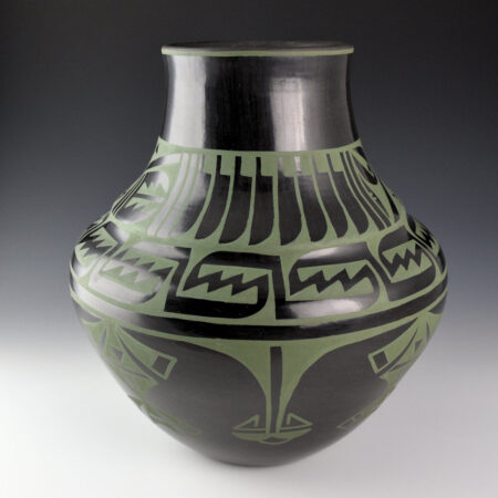 Fender, Erik - 11" Tall Black-and-Green Double Shoulder Water Jar