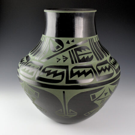 Alternative view of Fender, Erik - 11" Tall Black-and-Green Double Shoulder Water Jar