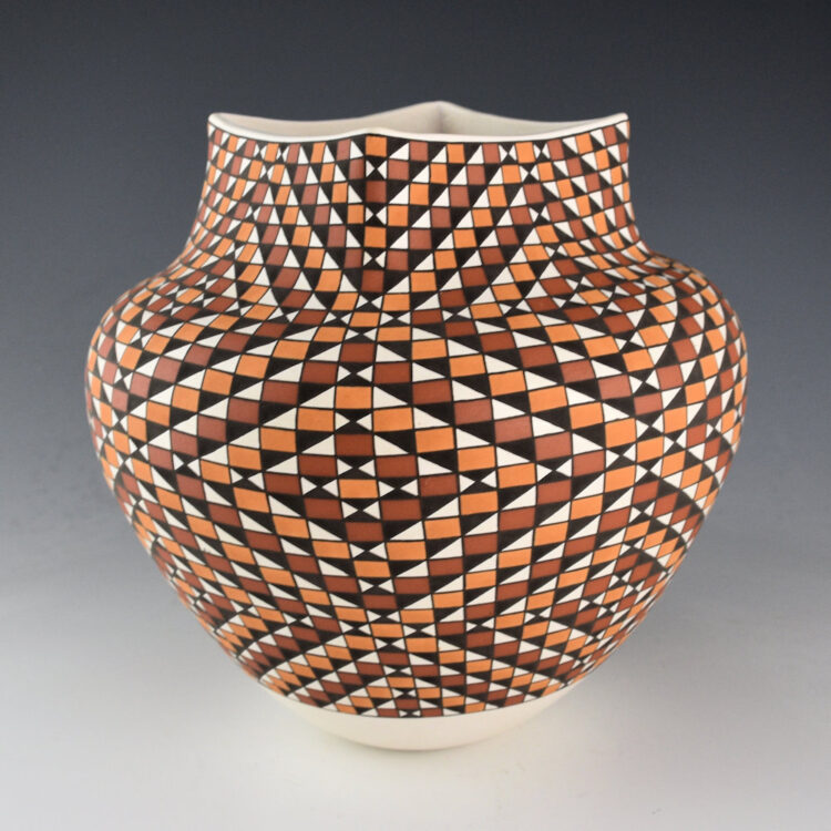 Antonio, Frederica -  8" Tall "Interlocking Stars" Square Neck Jar