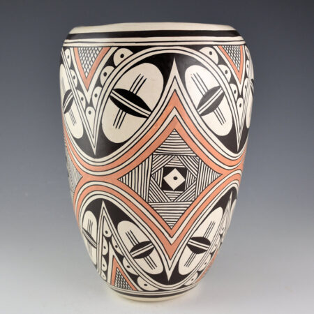 Alternative view of Naha, Helen "Featherwoman" - 9" Tall Jar with Flower Design (1980s)