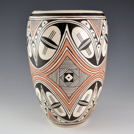 Naha, Helen "Featherwoman" - 9" Tall Jar with Flower Design (1980s)