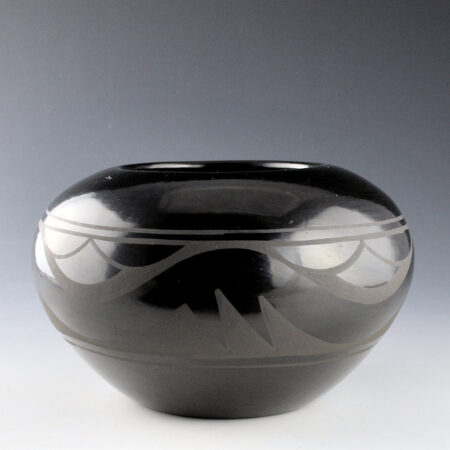 Alternative view of Appleleaf, Martha Fender - Black Bowl with Painted Avanyu (1980s)