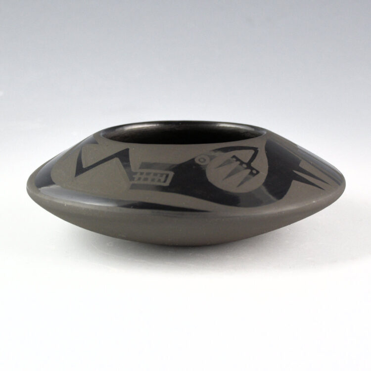 Martinez, Marvin & Frances - Bowl with Avanyu and Feather Design