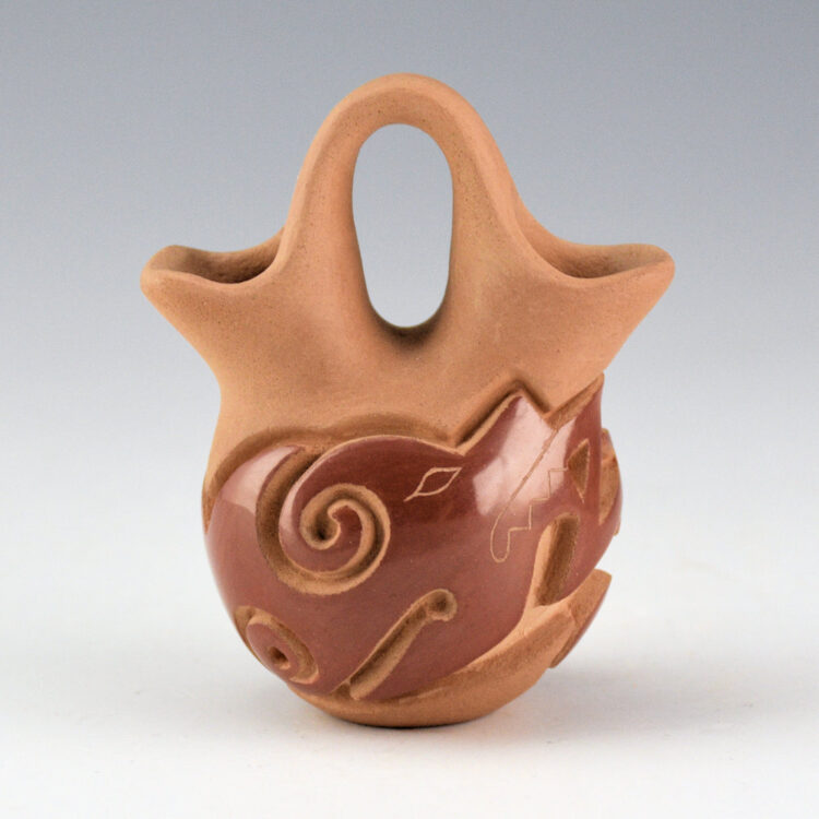 Youngblood, Nancy - Red and Buff Wedding Vase with Avanyu