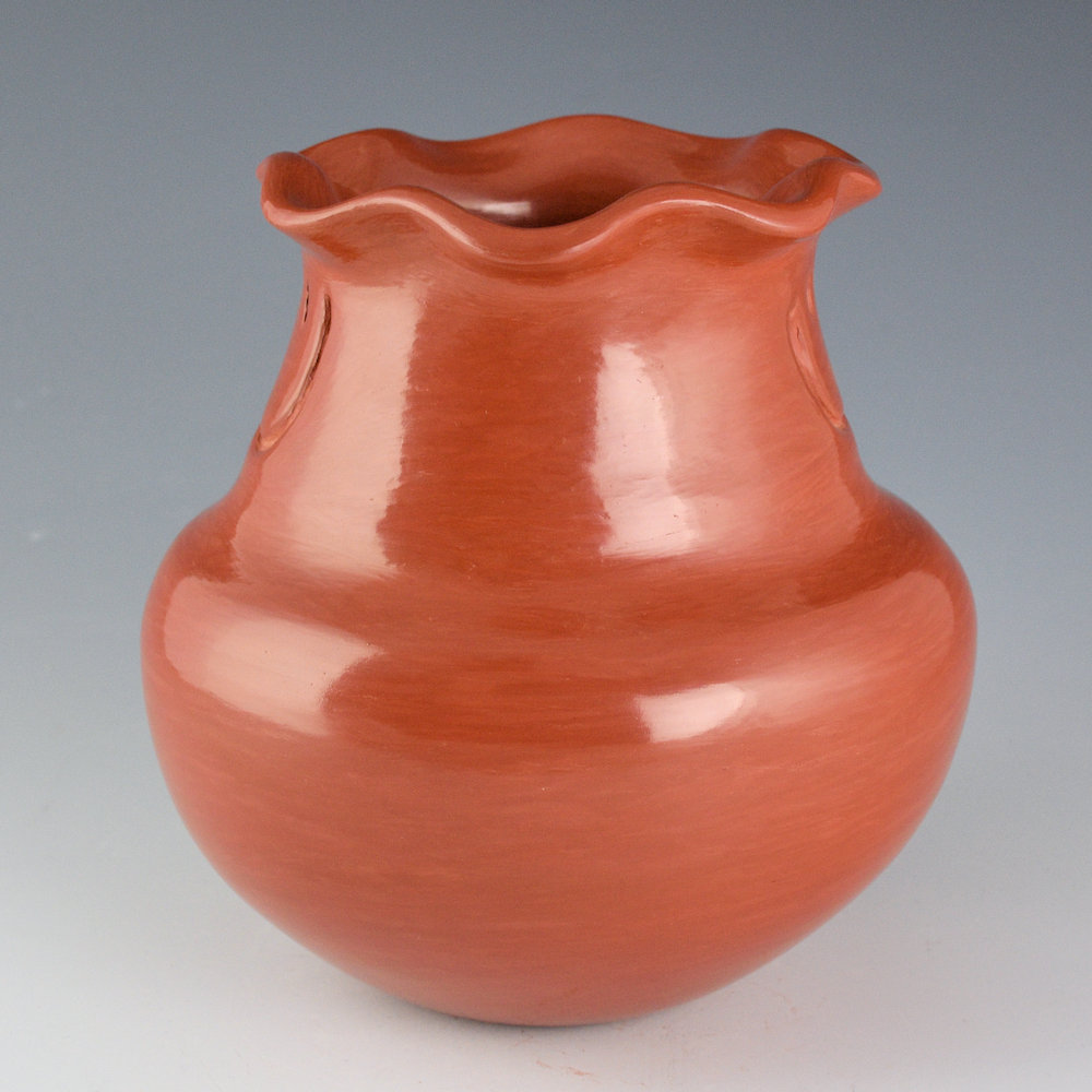 Naranjo-Garcia, Sharon - Red Water Jar with Bear Paws and Fluted Rim - Image 3