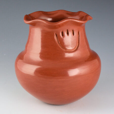 Naranjo-Garcia, Sharon - Red Water Jar with Bear Paws and Fluted Rim