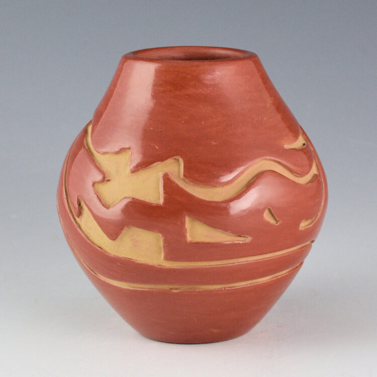 Chavarria, Stella  - Red Jar with Carved Avanyu