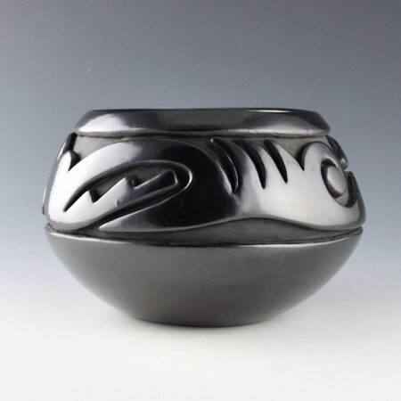 Alternative view of Naranjo, Teresita  - Wide Bowl with Deeply Carved Avanyu (1970s)